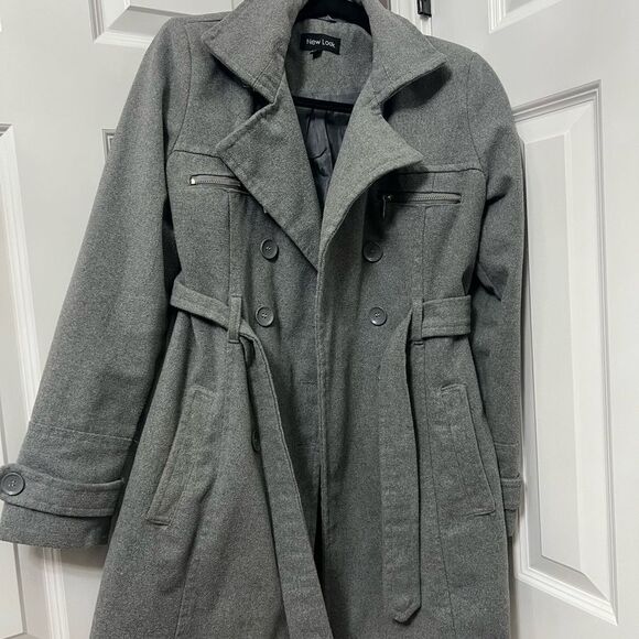 New look grey pea coat - Picture 3 of 11